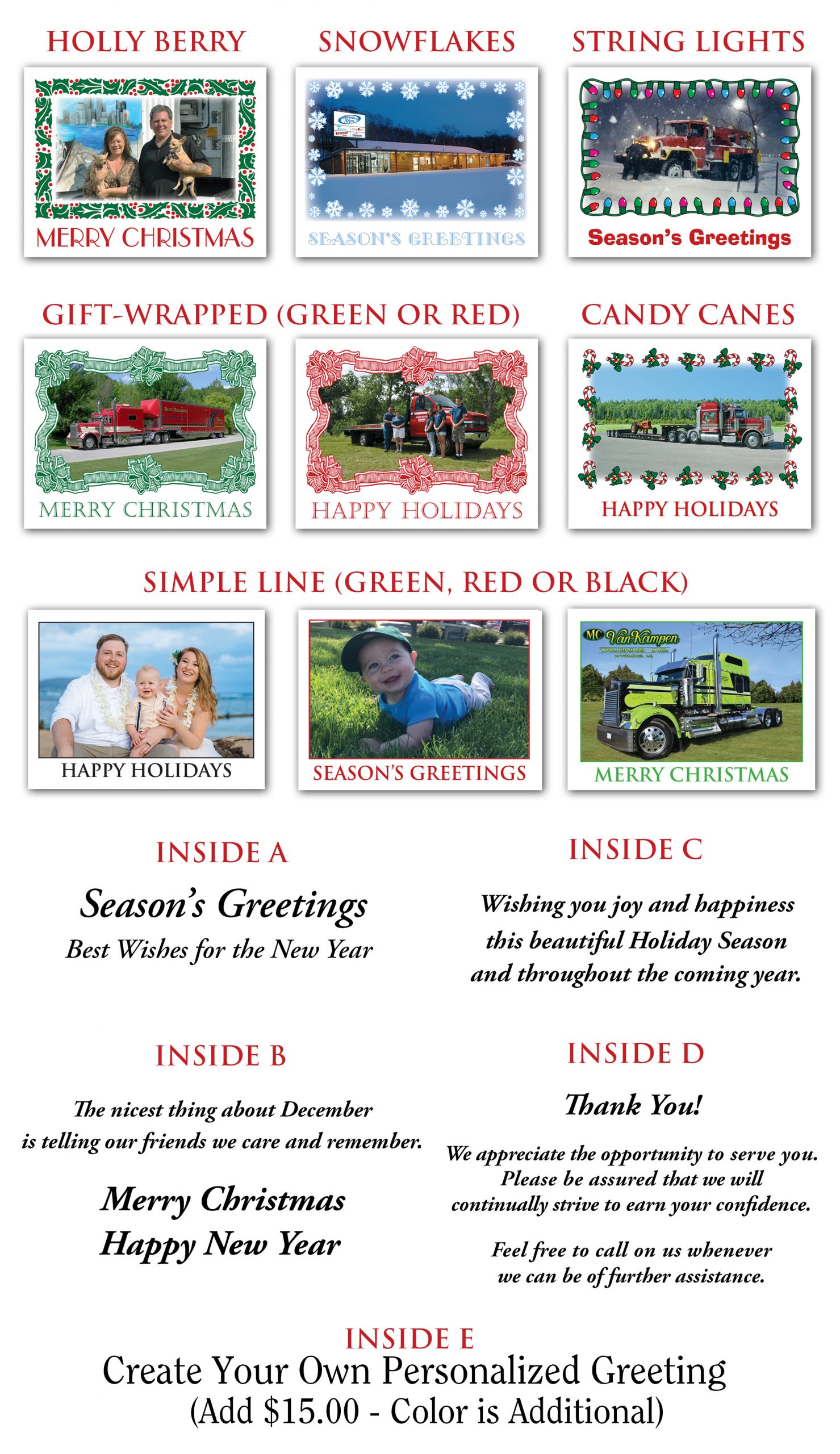 FoldOver Greeting Cards Photo Card Specialists